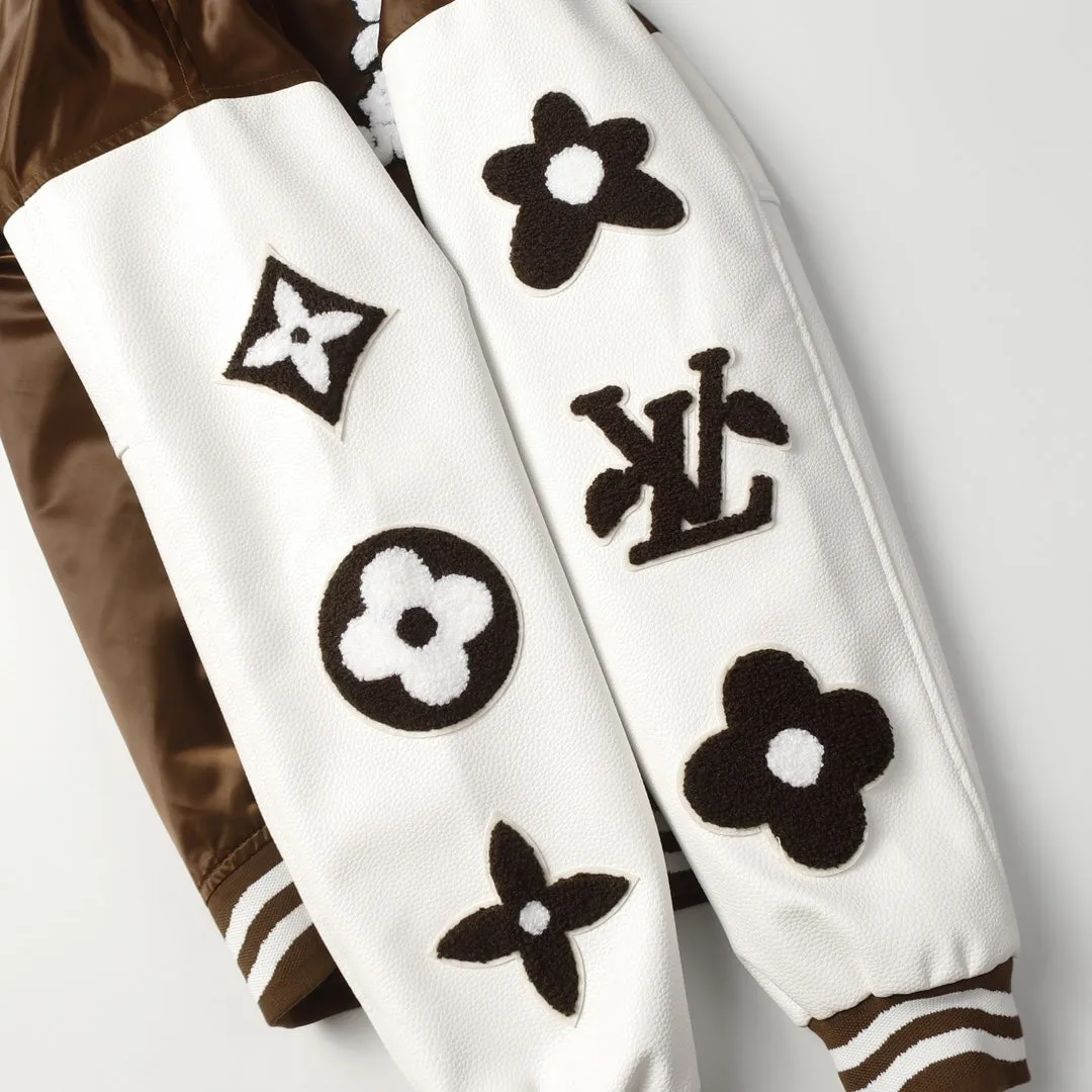 Louis Vuitton  Brown Embroidered Varsity Jacket