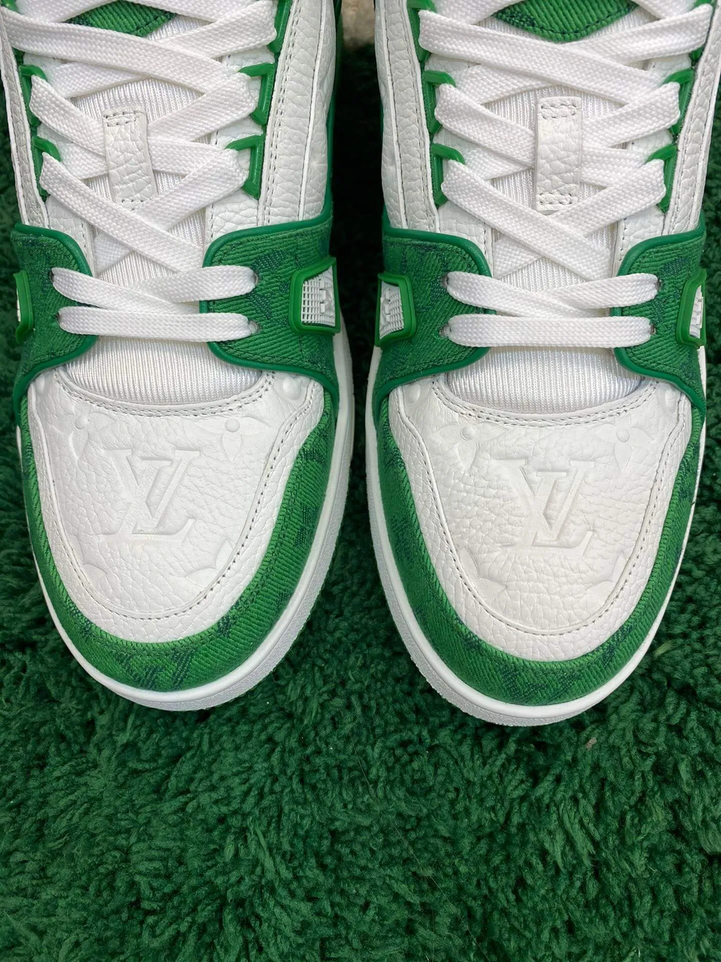 Louis Vuitton Trainer Denim Green White Sneaker