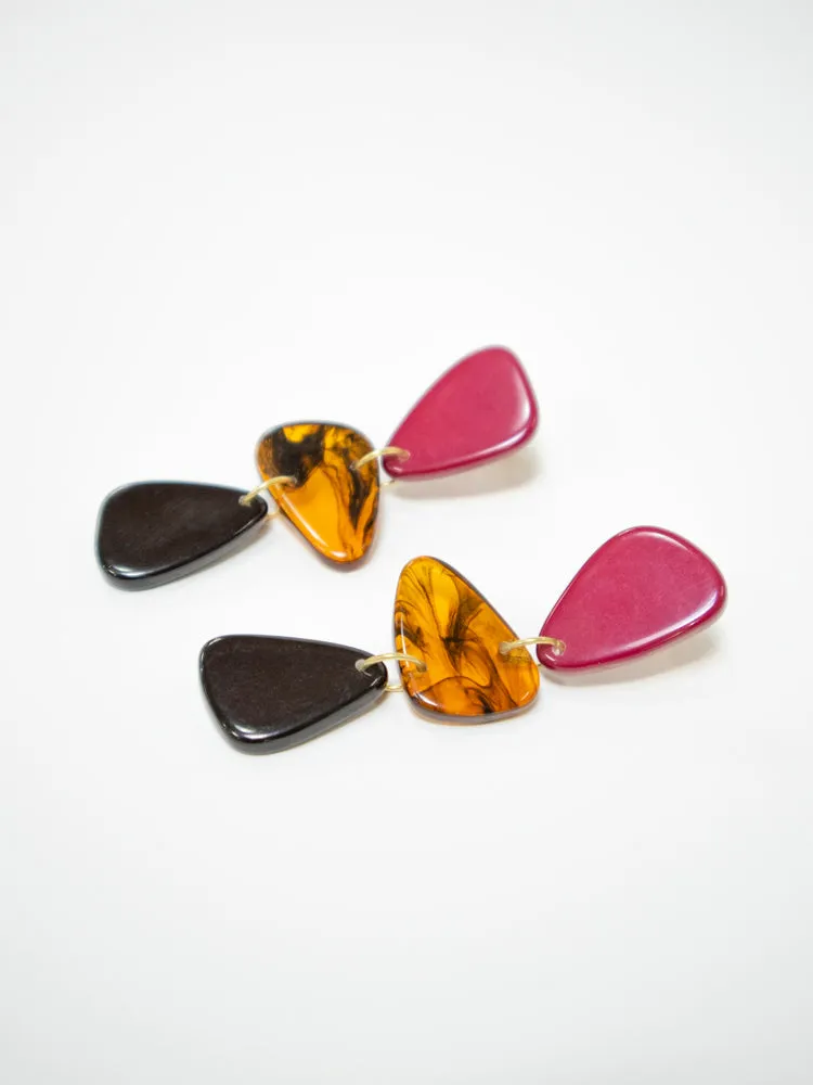 Louisa Resin Earrings - Mulberry