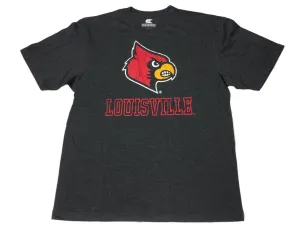 Louisville Cardinals Colosseum Charcoal Gray Vintage Logo SS Crew T-Shirt (L)