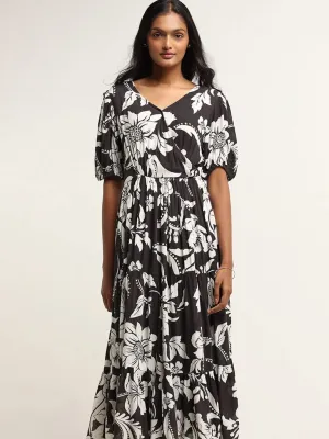 LOV Black Printed Dress