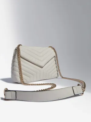 LOV White Quilted Handbag