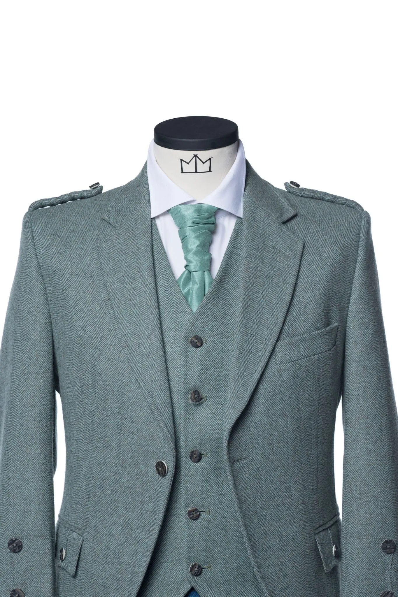 Lovat Green Tweed Kilt Jacket and Waistcoat