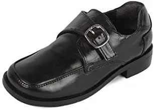 Love and Liberty Boys' Black Martin Buckle Flats - Size Big Kid 4.0