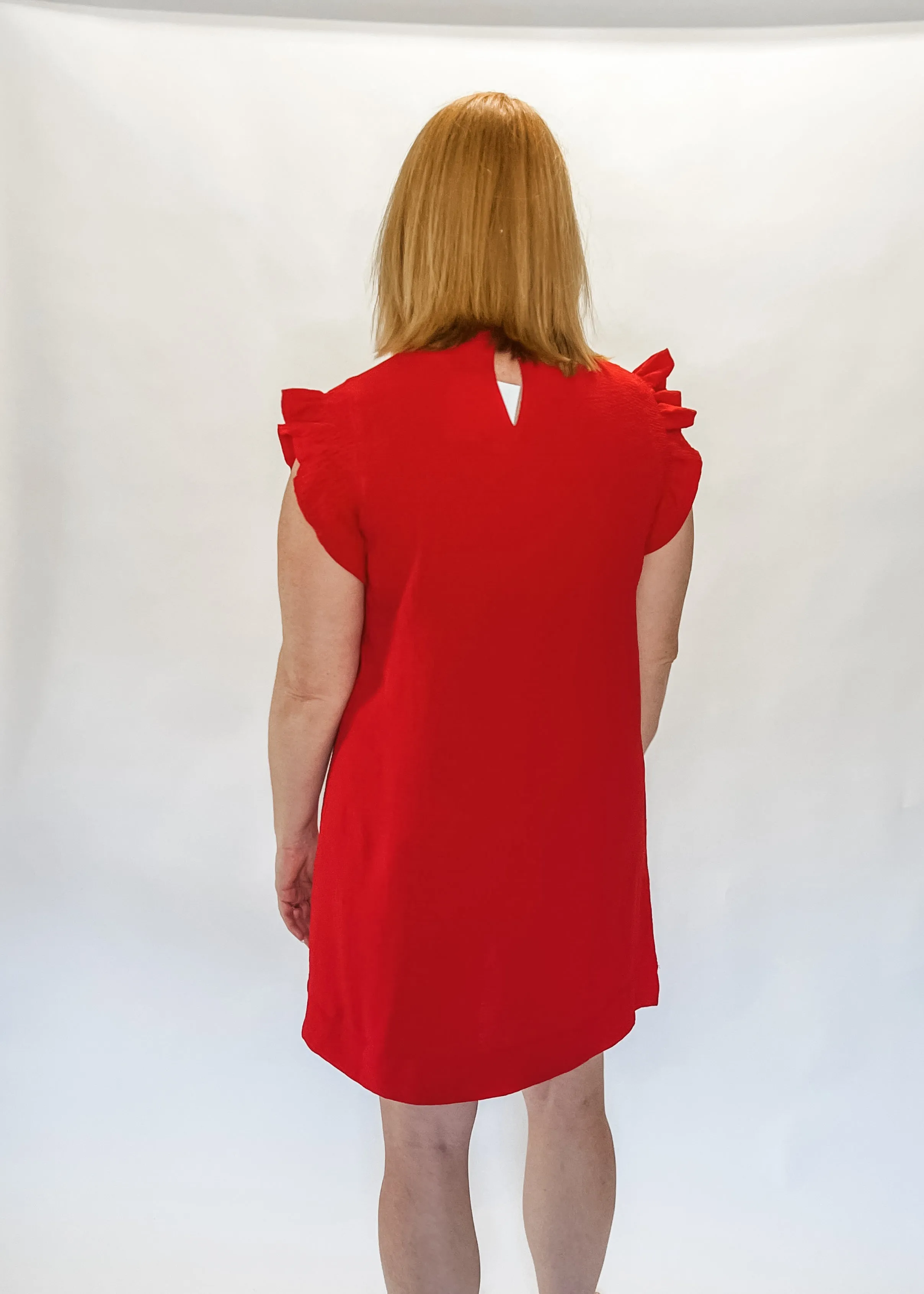 Love at Last Ruffle Sleeve Dress - Red