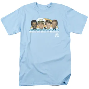 Love Boat Wave of Romance Mens T Shirt Light Blue