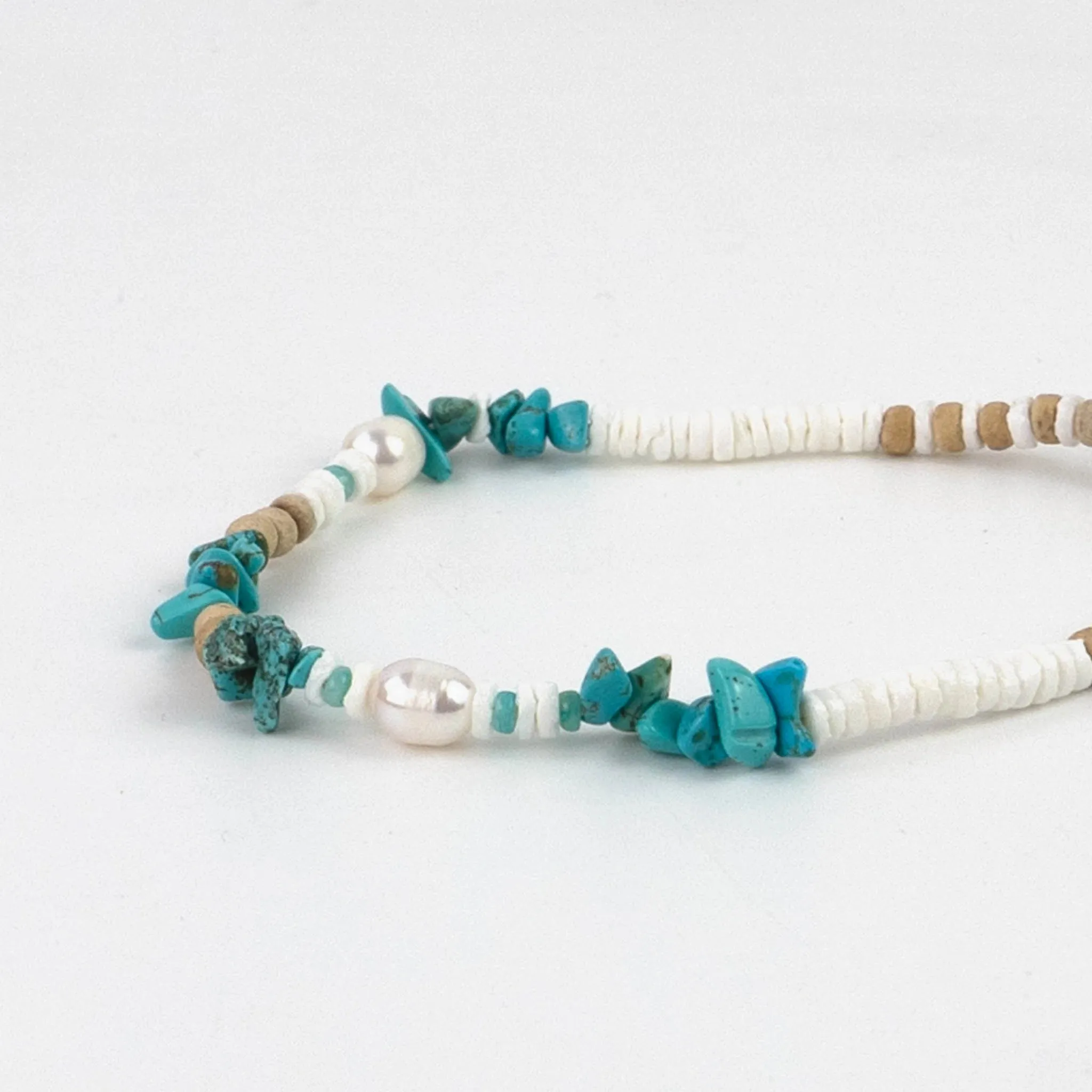 Love is Here Natural Stone, Pearl & Shell Anklet