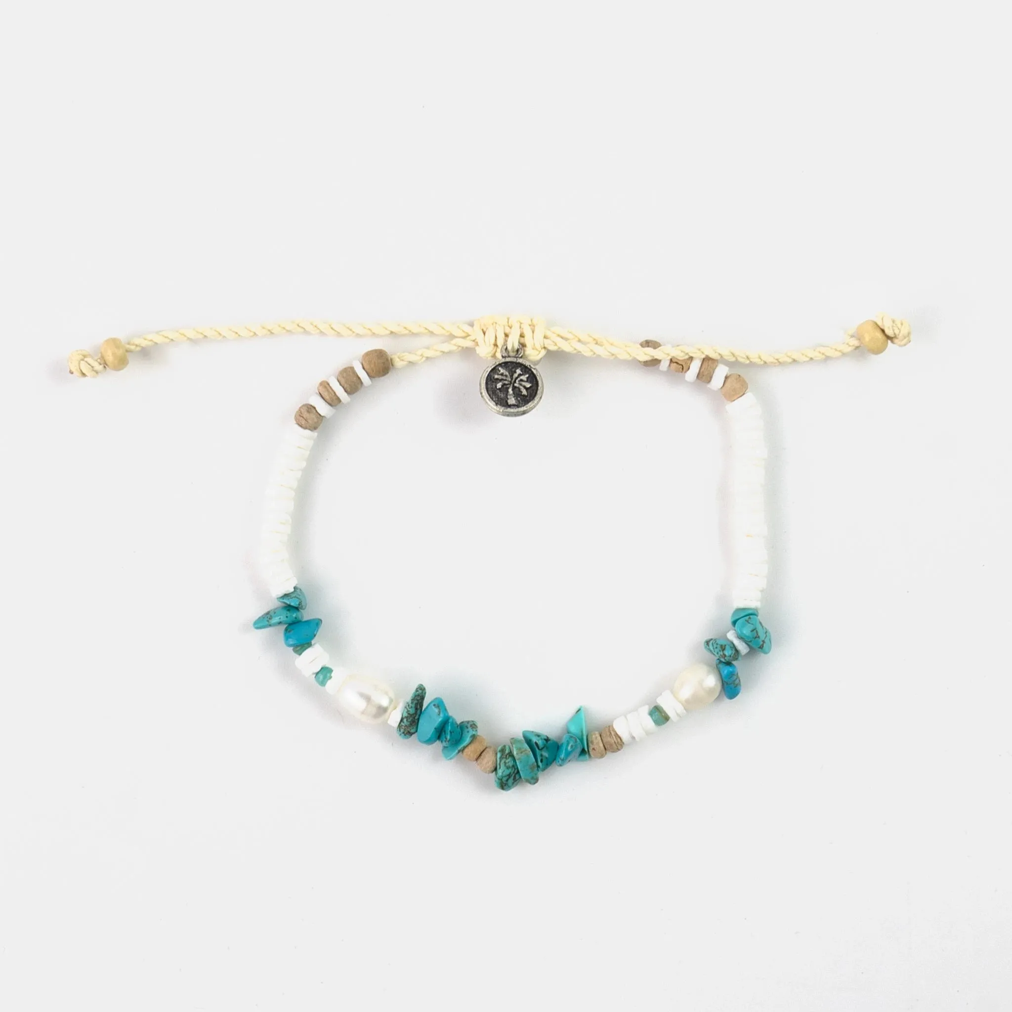 Love is Here Natural Stone, Pearl & Shell Anklet