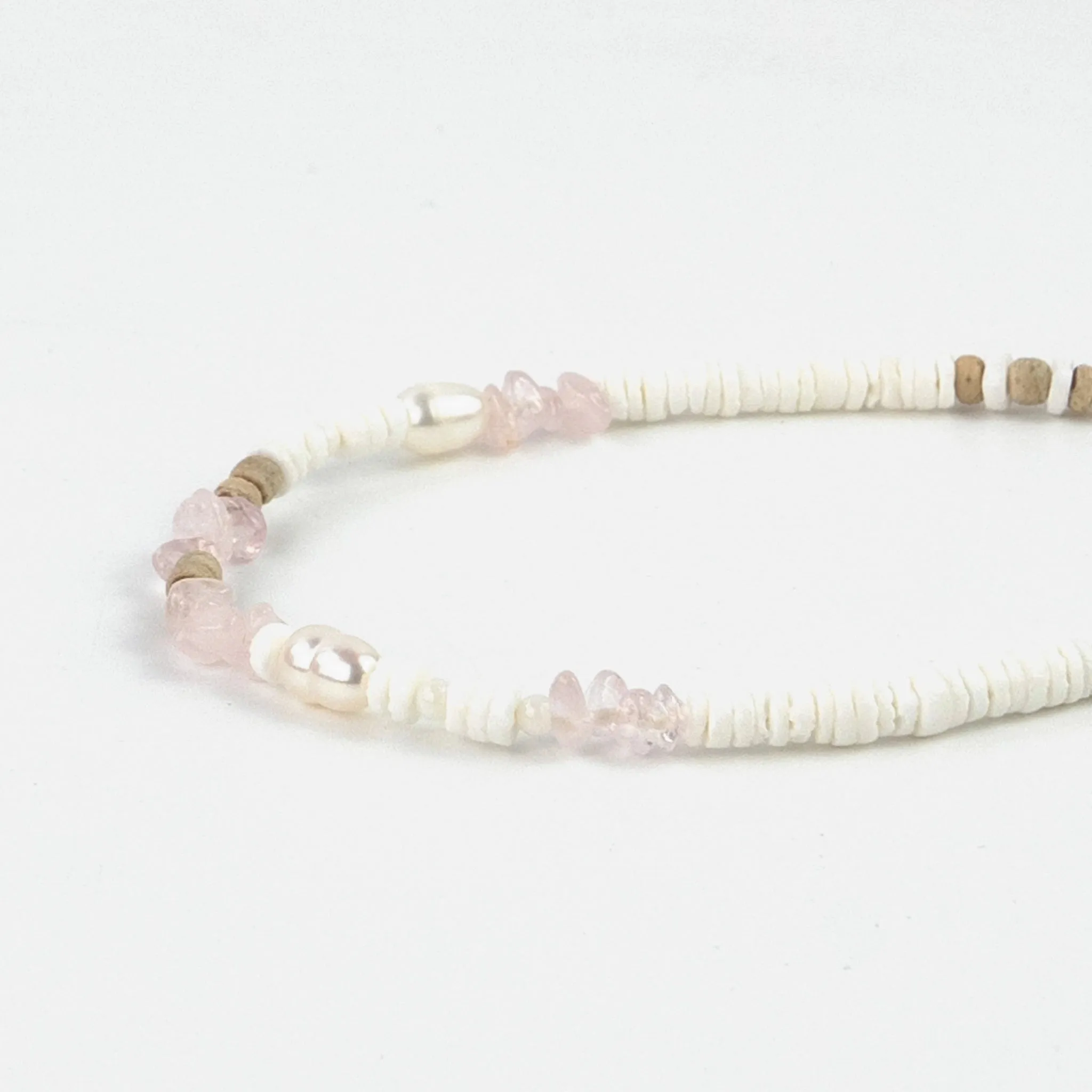 Love is Here Natural Stone, Pearl & Shell Anklet