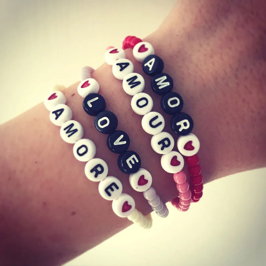 Love Letters Alphabet Glass Bead Bracelet