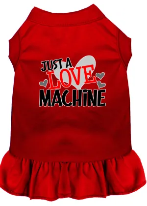 Love Machine Screen Print Dog Dress Red Xxl