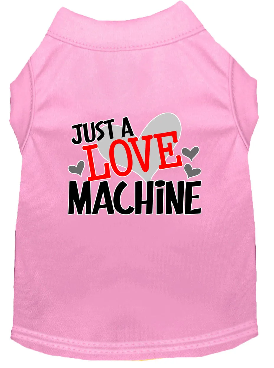 Love Machine Screen Print Dog Shirt Light Pink Xxxl