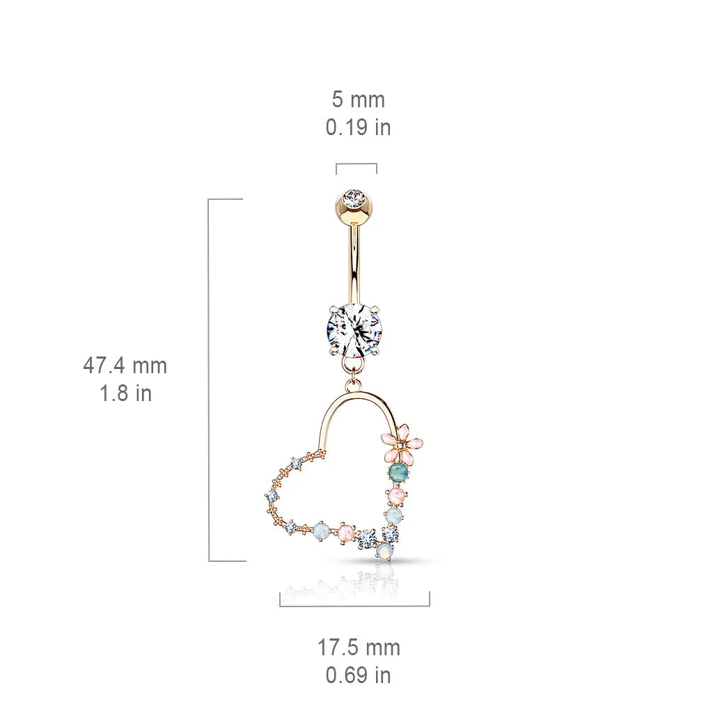 Love Matrix Belly Dangle with Gold Plating