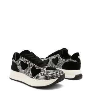 Love Moschino Rhinestone Heart Sneakers Black