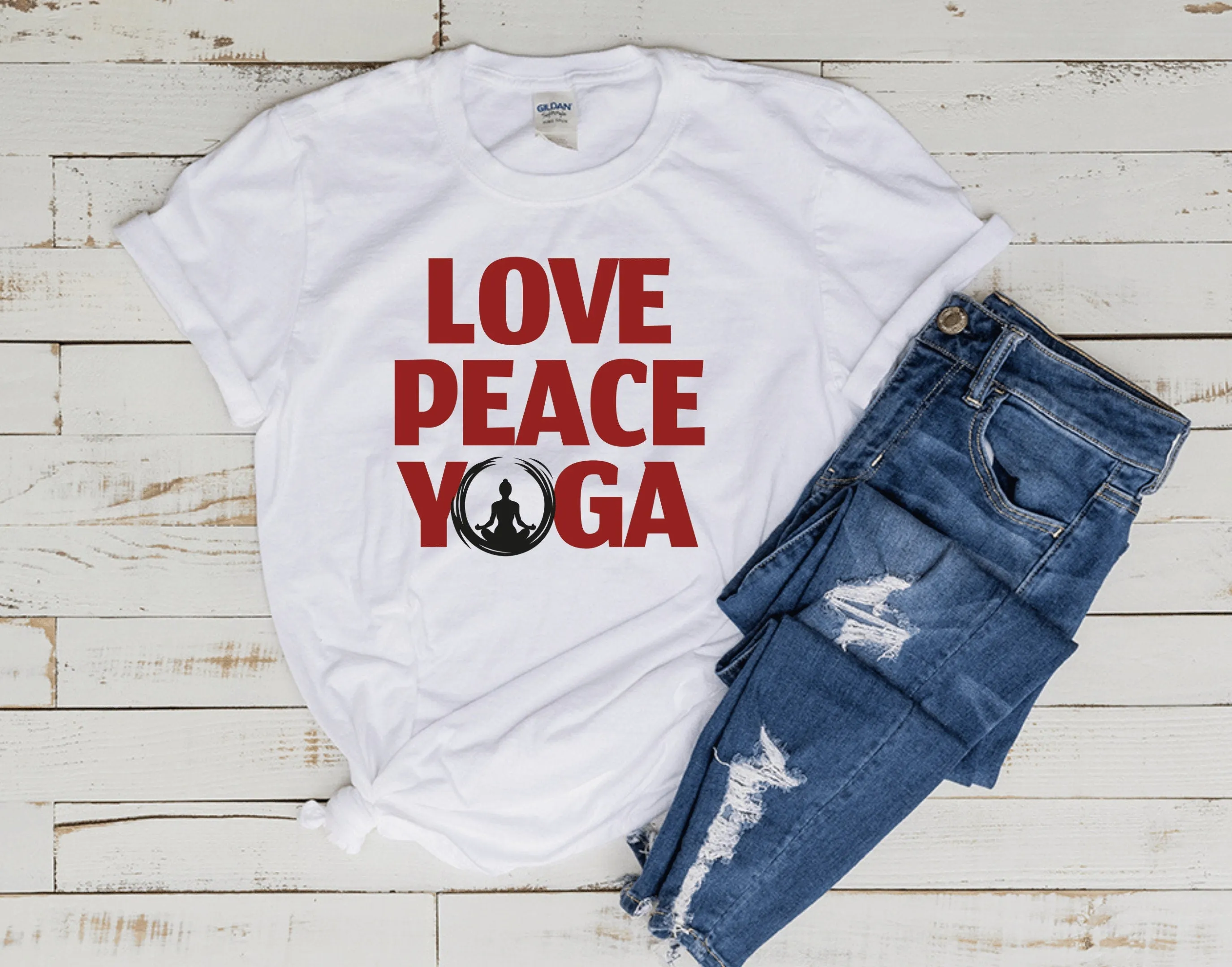 love peace yoga T-Shirt, yoga Meditation Shirt, Yoga Shirt,Namaste T-Shirt / Yoga Tee / Namaste / Yoga / Slogan Top