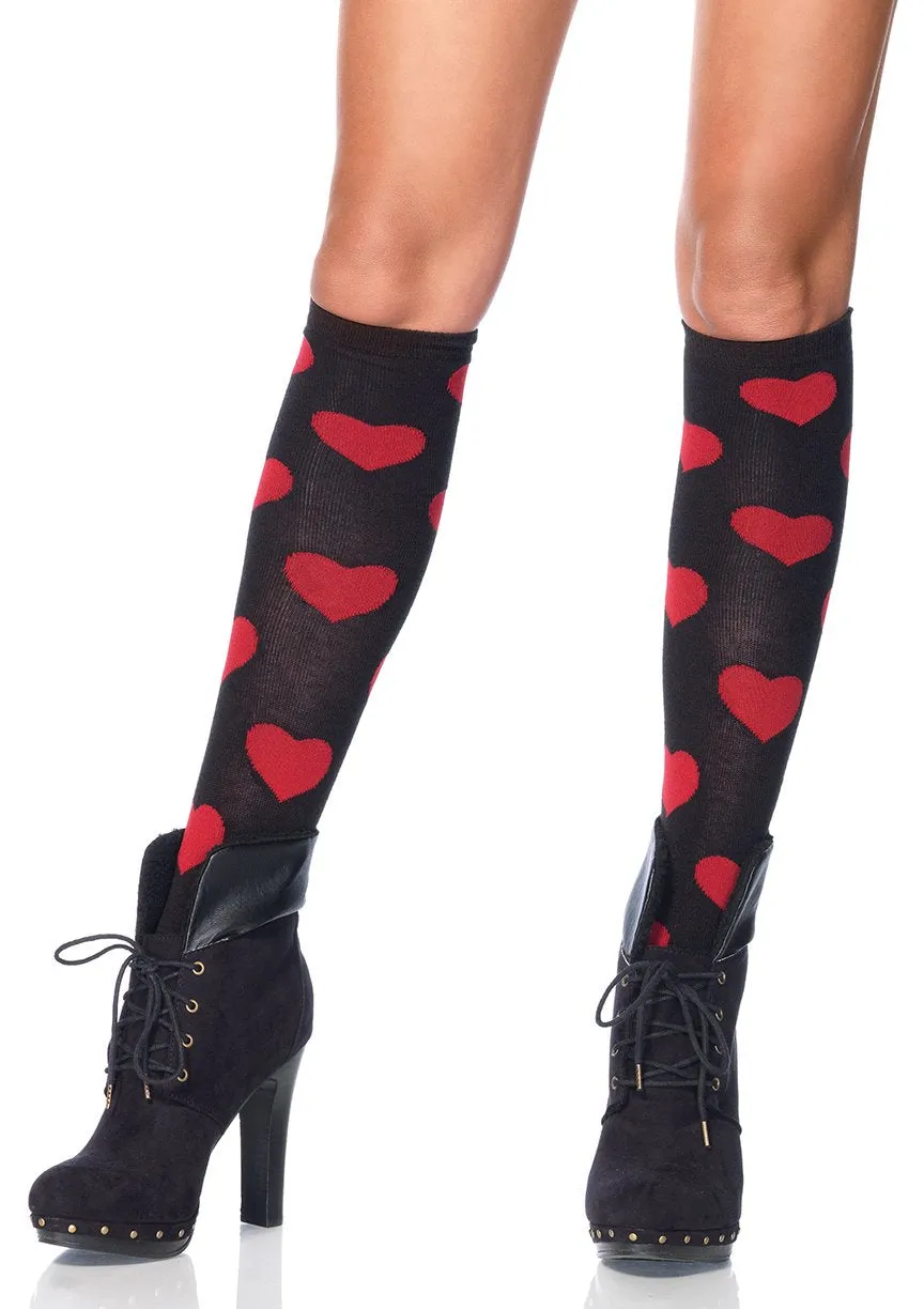 Love Sick Heart Knee Highs