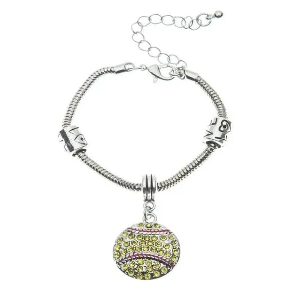 Love Softball Charm Bracelet