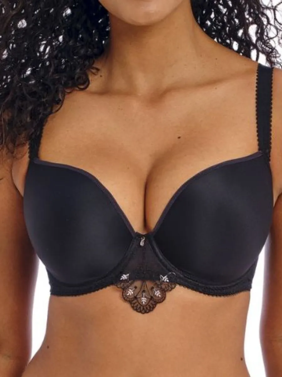 Loveland Moulded Plunge T-Shirt Bra - Boudoir Noir