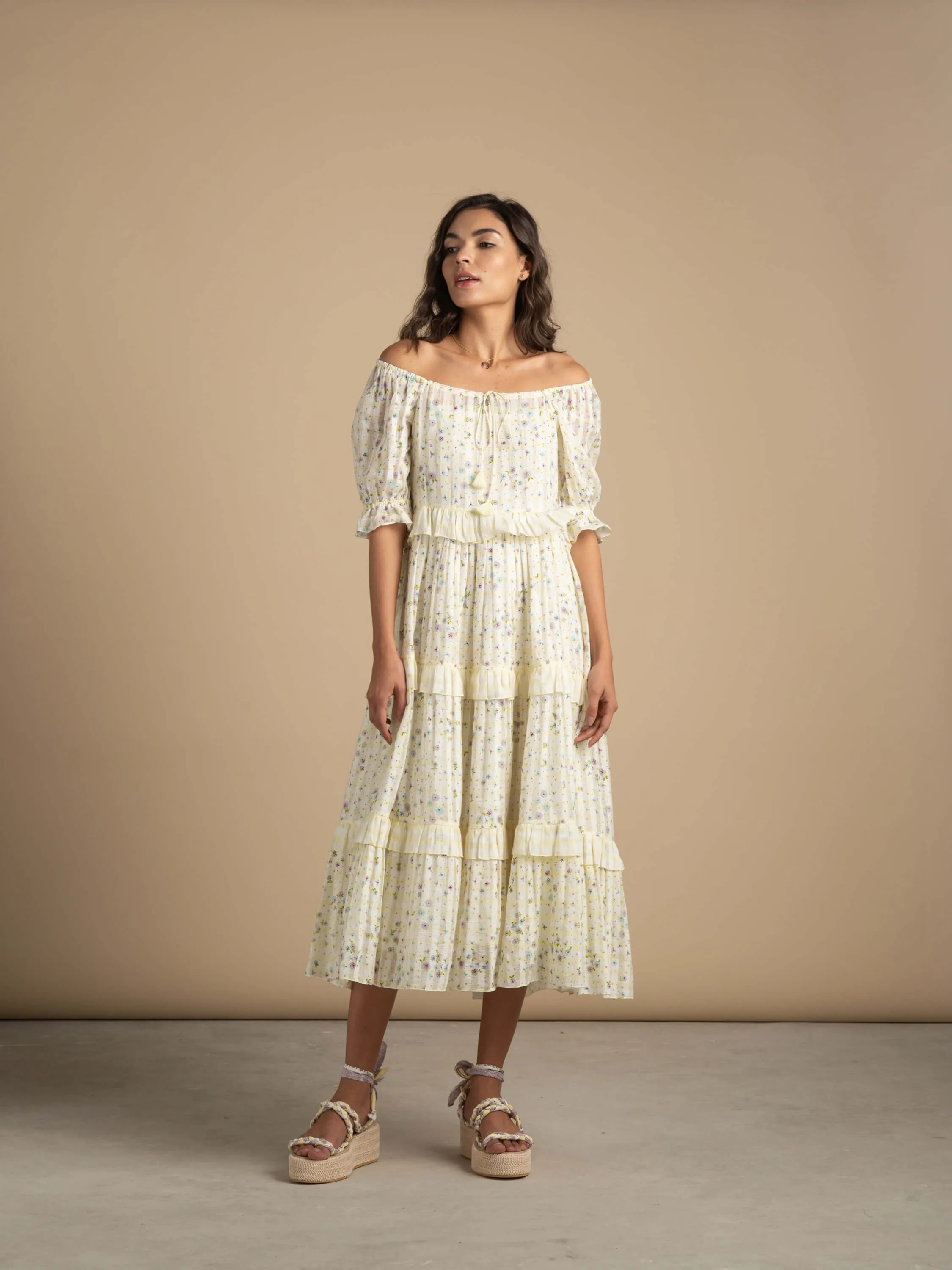 Lovelorn Ruffle Midi Dress