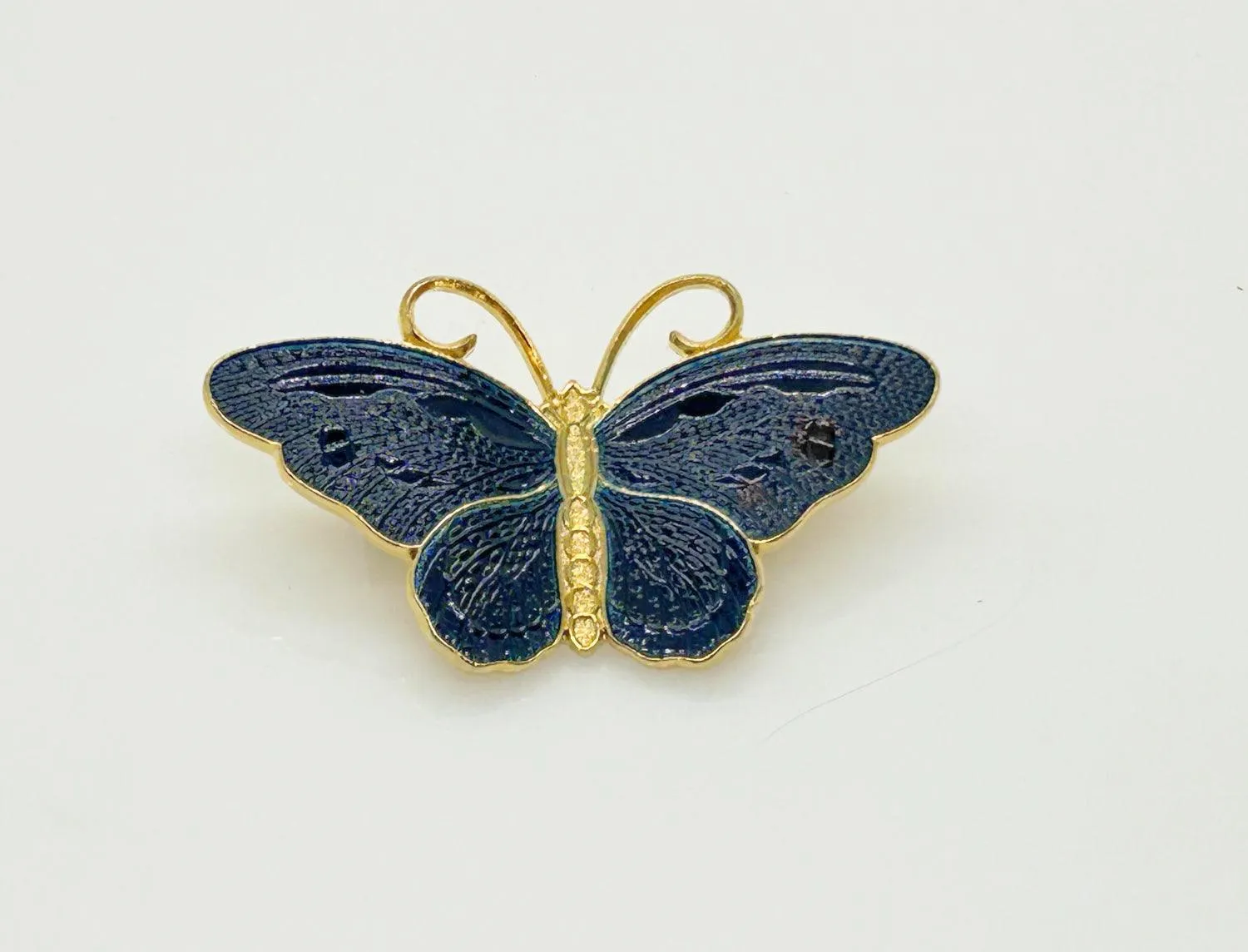 Lovely and Mystical Blue Black Butterfly Brooch