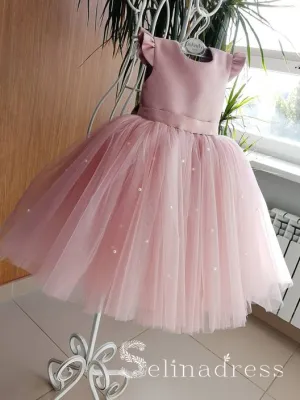 Lovely Pink Pretty Cheap Wedding Little Girl Flower Girl Dresses GRS008