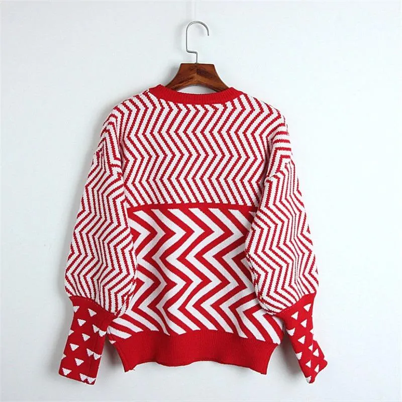 Lovely Thick Chevron Pattern Valentine Sweaters