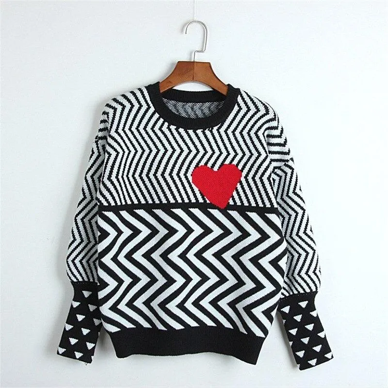 Lovely Thick Chevron Pattern Valentine Sweaters