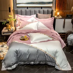 LovelyRLovely Contrasting Color Stitching Duvet Set