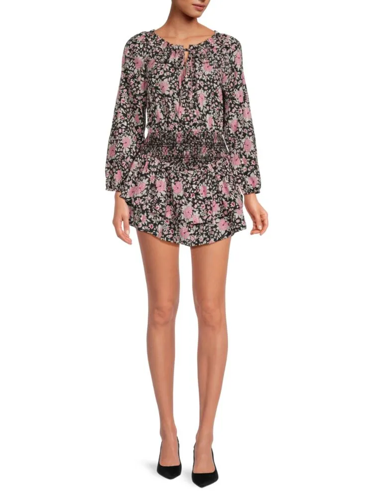 Loveshackfancy Netra Floral Mini Dress in Pink Multicolor