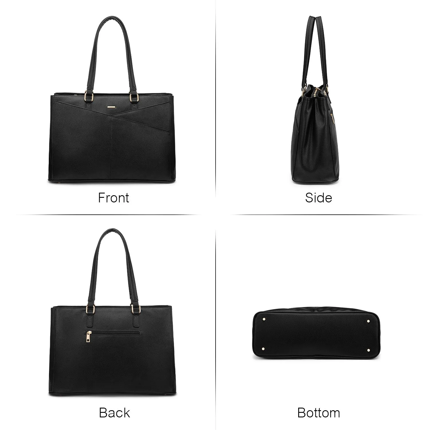 Lovevook Women's Versatile Laptop Tote & Handbag Black - Perfect for Work and Travel