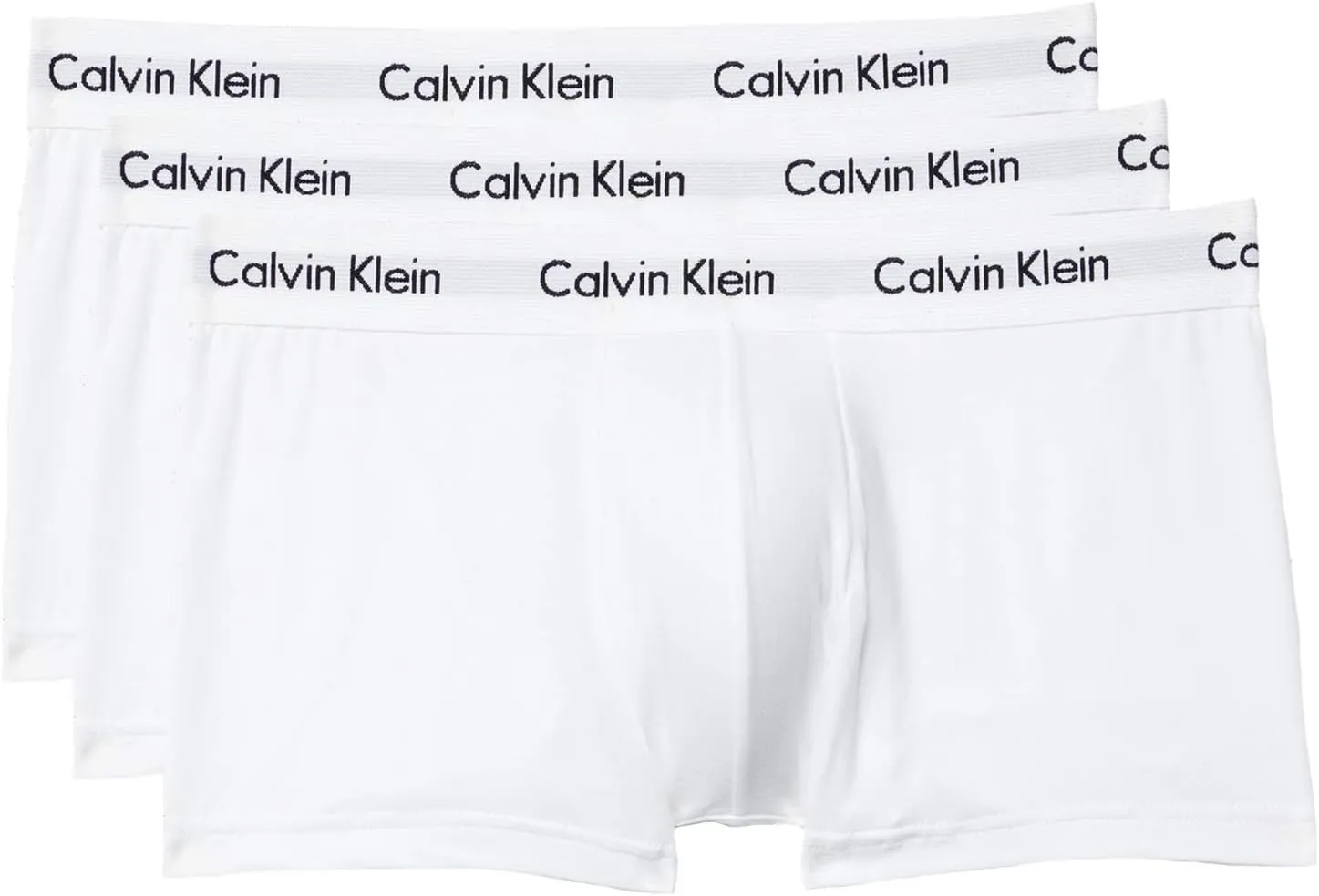 Low-rise cotton stretch briefs, 3 pcs. Calvin Klein Underwear, white