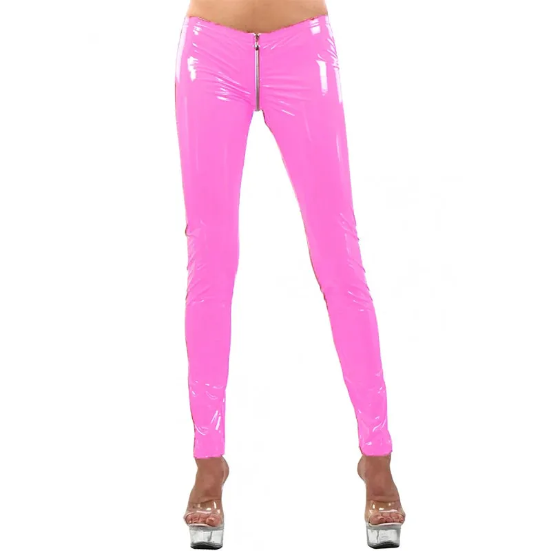 Low Waist Patent Leather Pants