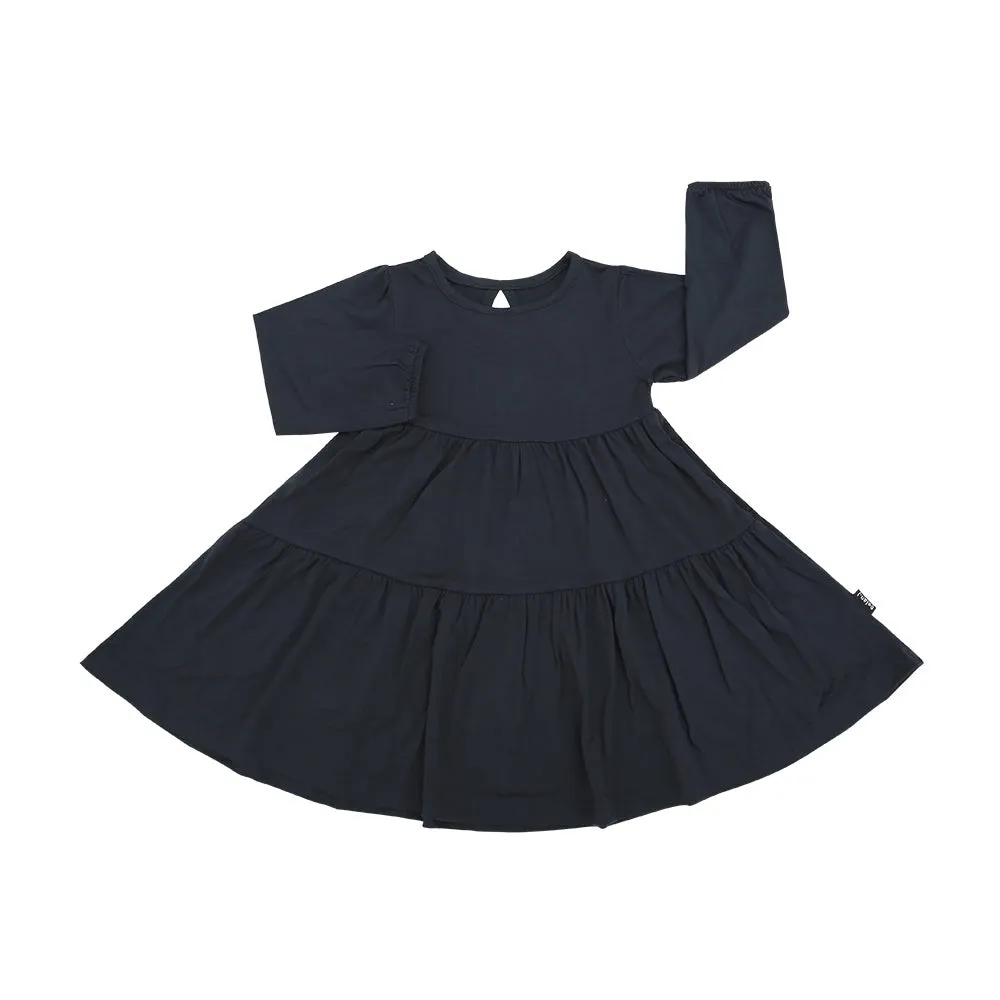 L/S Tiered Dress - Midnight