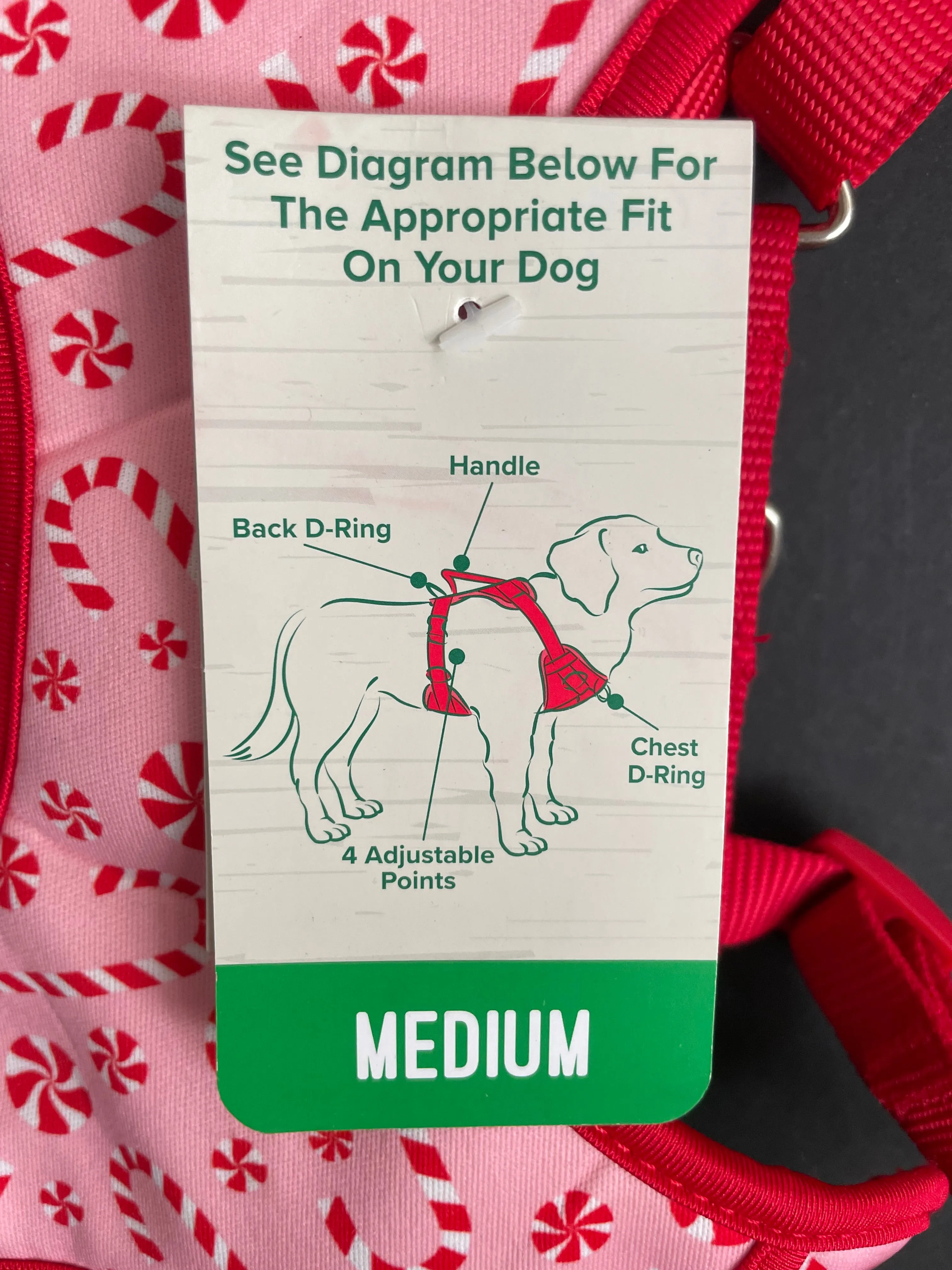 <€€ New Fair Isle Red Merry & Bright Christmas MEDIUM Dog Comfort Vest Harness NWT