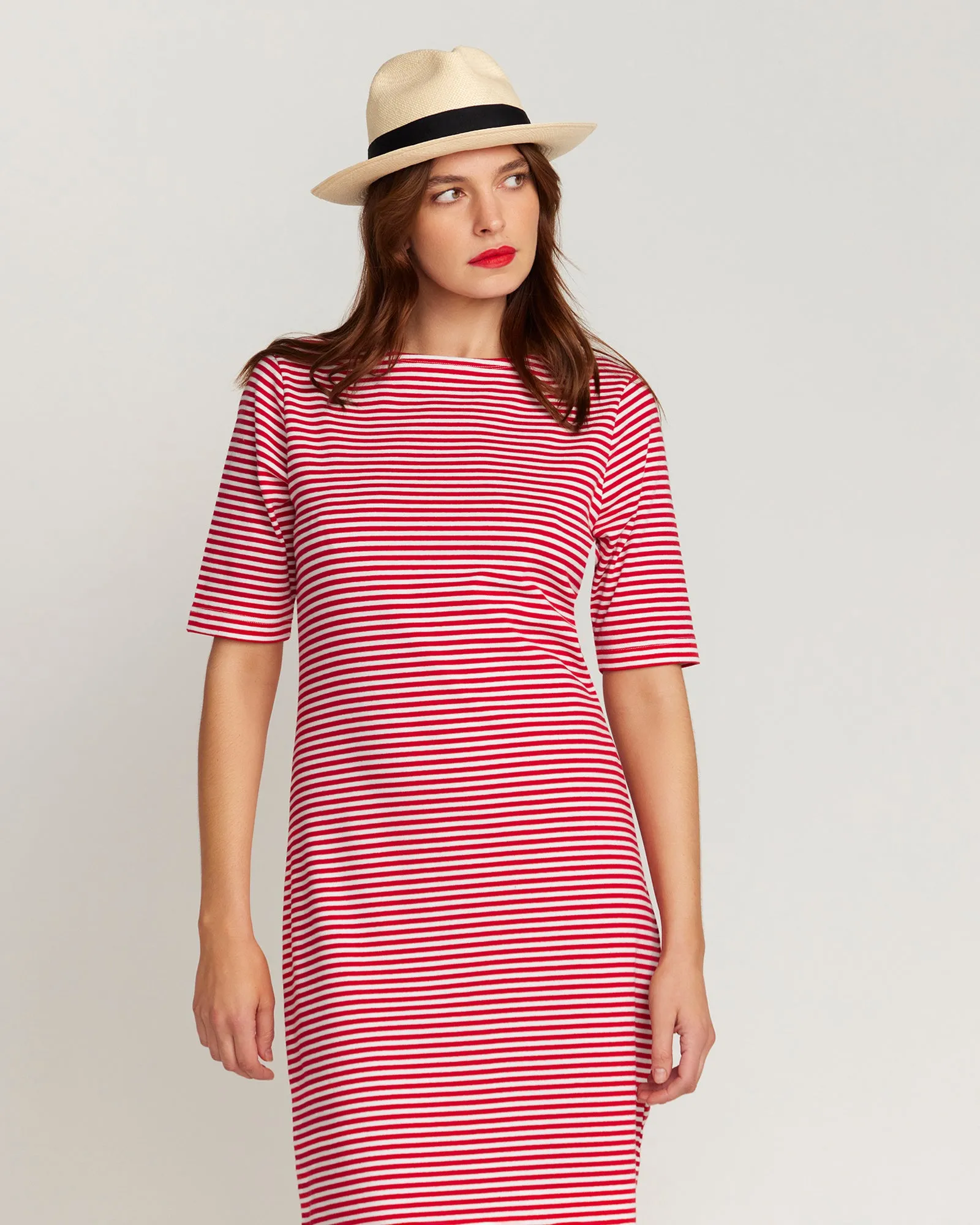 L'Été Red and White Stripe Summer Dress