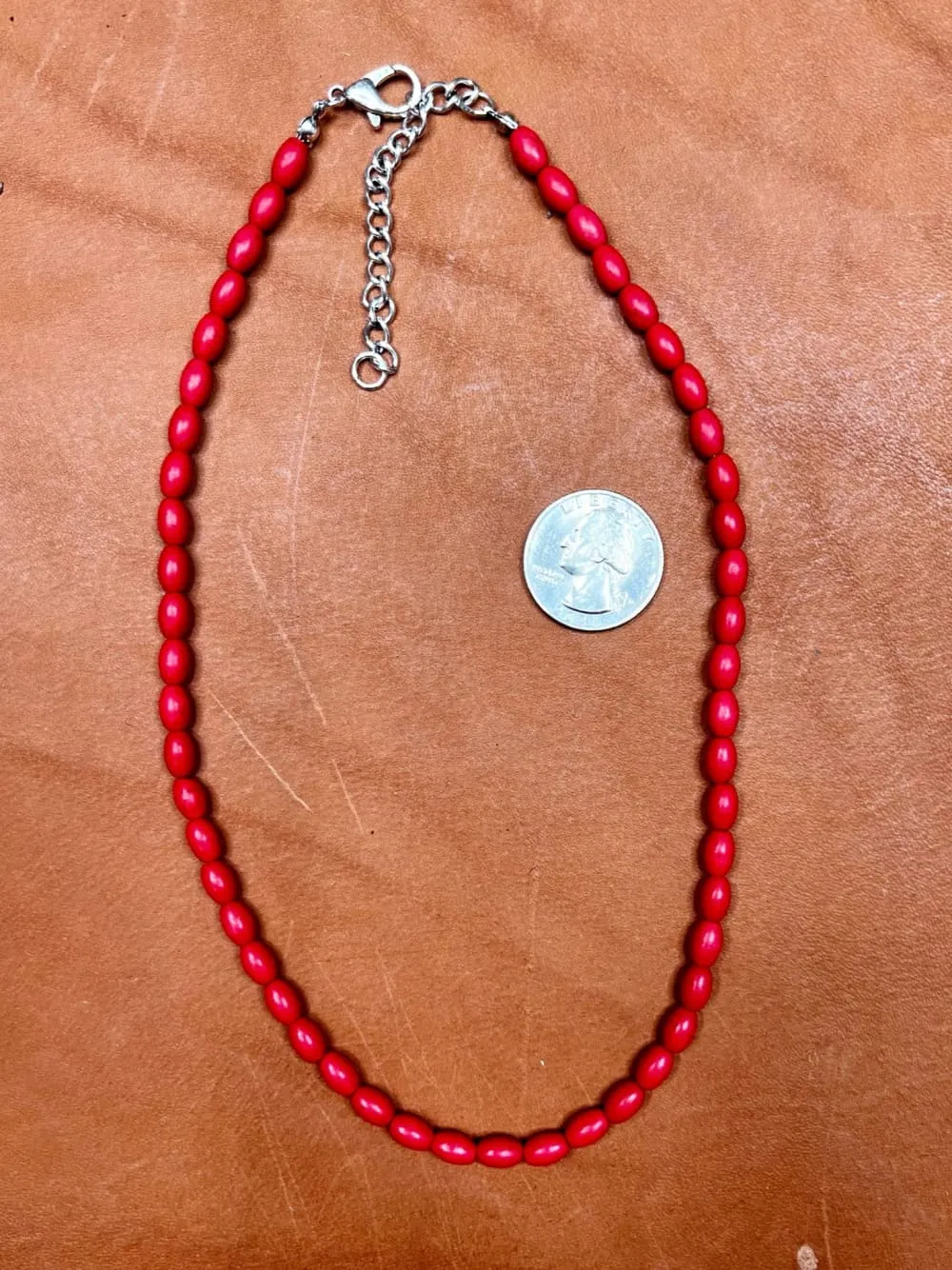 Lubbock Red Beaded Short Necklace