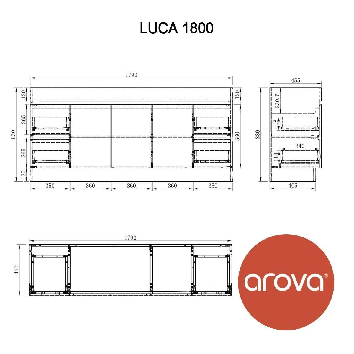 LUCA 1800mm Freestanding Bathroom Vanity