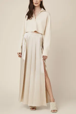 Luca Pleated Skirt in Cream