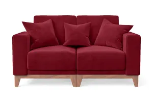 Lucca 2 Seater Sofa Red Velvet