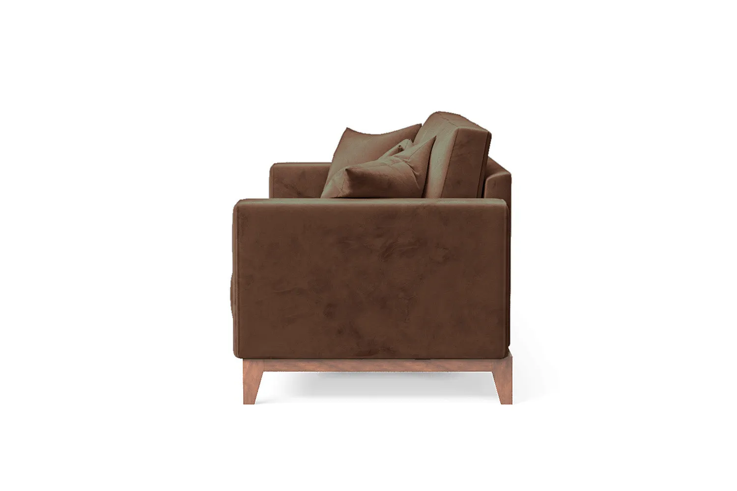 Lucca 3 Seater Sofa Coffee Brown Velvet