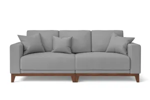 Lucca 3 Seater Sofa Grey Leather