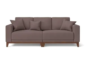 Lucca 3 Seater Sofa Rose Taupe Leather