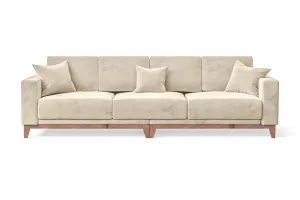 Lucca 4 Seater Sofa Cream Velvet