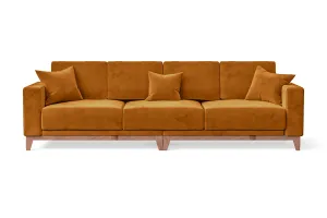 Lucca 4 Seater Sofa Gold Velvet