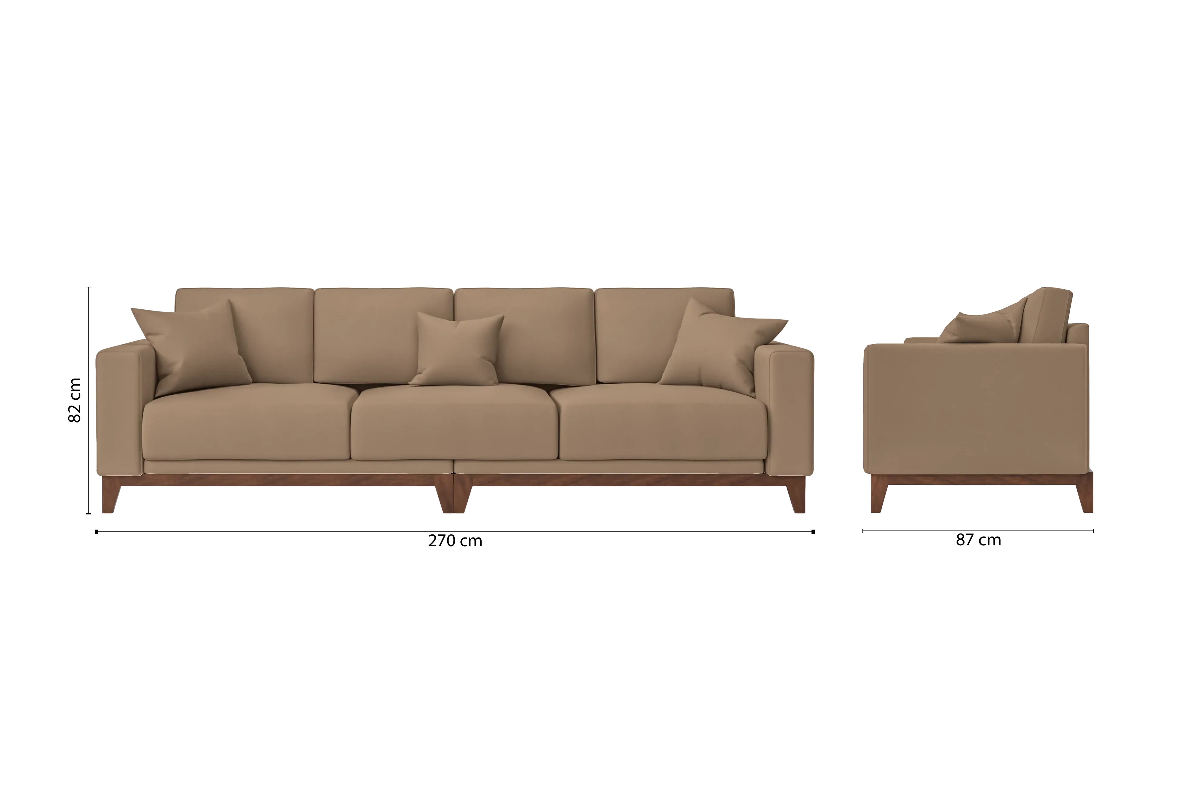 Lucca 4 Seater Sofa Stone Leather