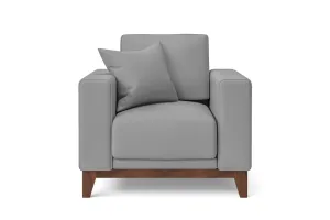 Lucca Armchair Grey Leather