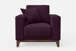 Lucca Armchair Purple Linen Fabric