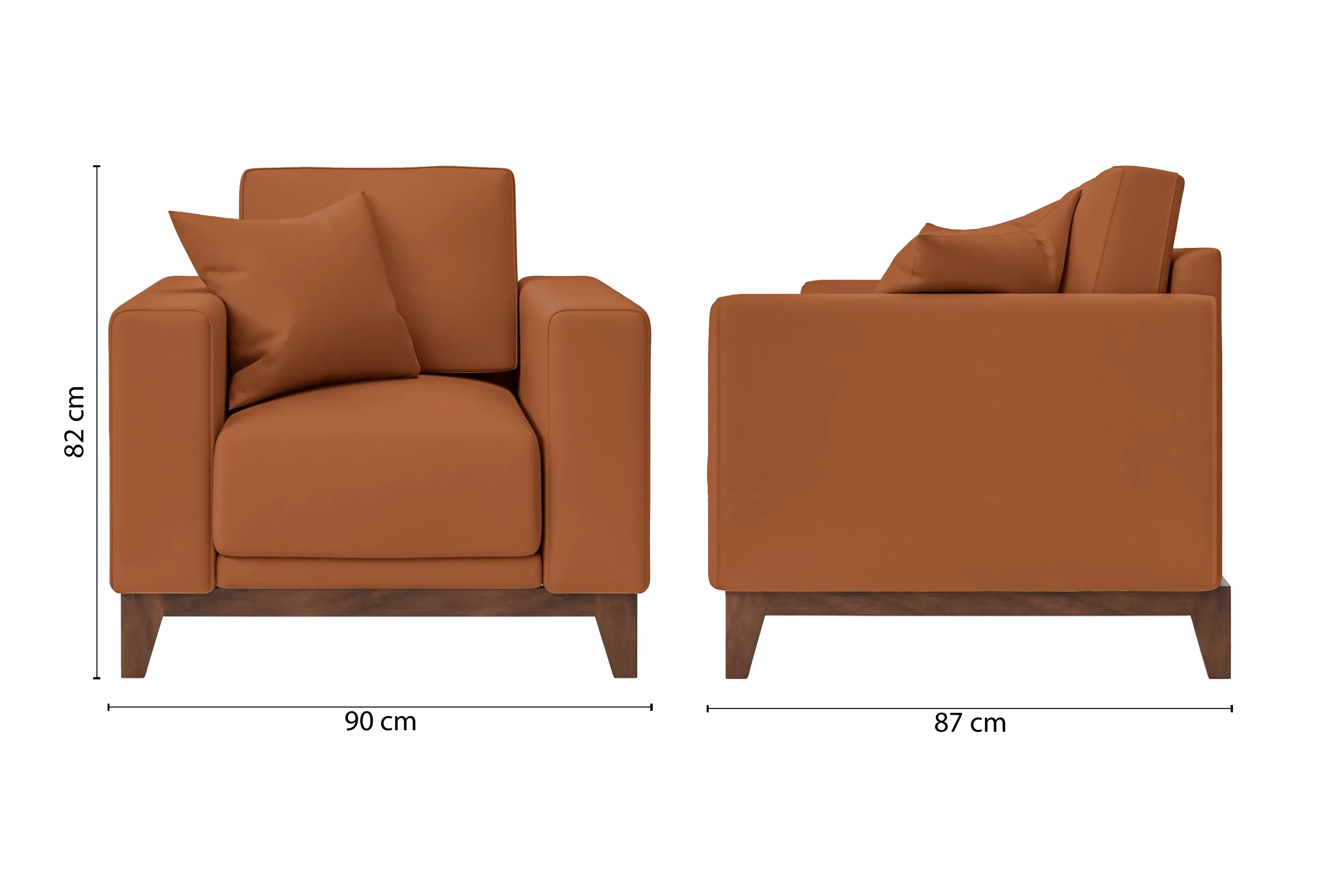 Lucca Armchair Tan Brown Leather