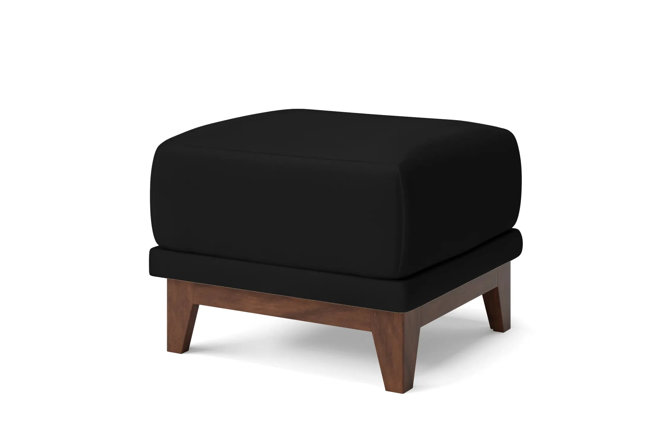 Lucca Ottoman Black Leather