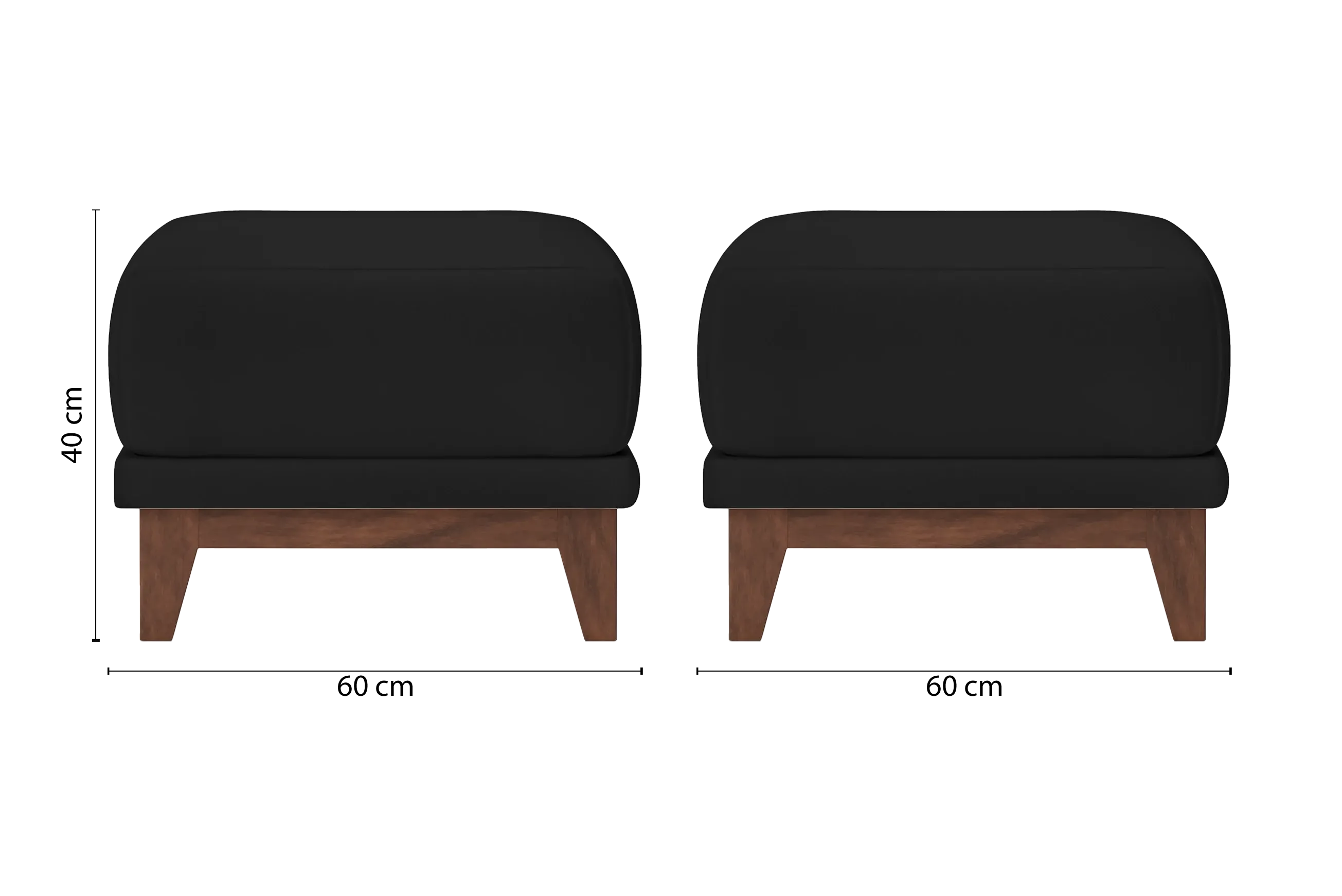 Lucca Ottoman Black Leather